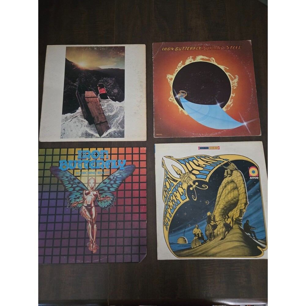 IRON BUTTERFLY LP Vinyl Records Set of 4 Heavy, Sun & Steel, Metamorphesis...